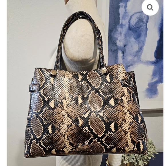 Aldo Bags Aldo Brown And Black Snake Print Tote Poshmark